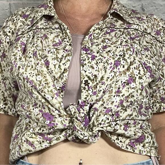Vintage Y2K Gloria Vanderbilt Floral Print Women's Top - Picture 2 of 8